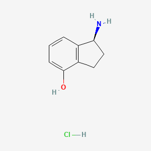 Chemical structure of (S)-1-Amino-indan-4-ol hydrochloride