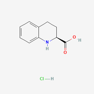 Chemical structure of (S)-1,2,3,4-Tetrahydroquinoline-2-carboxylic acid hydrochloride