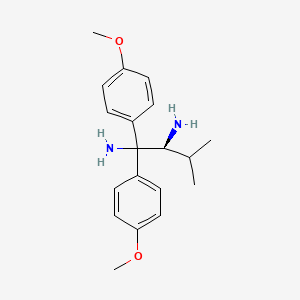 Chemical structure of (S)-1,1-Bis(4-methoxyphenyl)-3-methylbutane-1,2-diamine