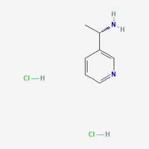 Chemical structure of (S)-1-(Pyridin-3-yl)ethanamine dihydrochloride
