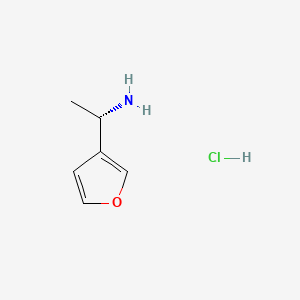 Chemical structure of (S)-1-(Furan-3-yl)ethan-1-amine hydrochloride