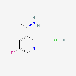 Chemical structure of (S)-1-(5-Fluoropyridin-3-yl)ethanamine hydrochloride