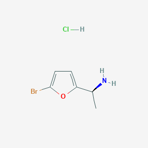 Chemical structure of (S)-1-(5-Bromofuran-2-yl)ethanamine hydrochloride