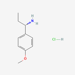 Chemical structure of (S)-1-(4-Methoxyphenyl)propan-1-amine hydrochloride