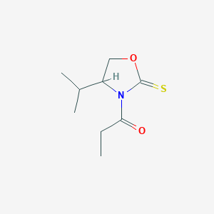 Chemical structure of (S)-4-isopropyl-3-propionyl-1,3-oxazolidine-2-thione