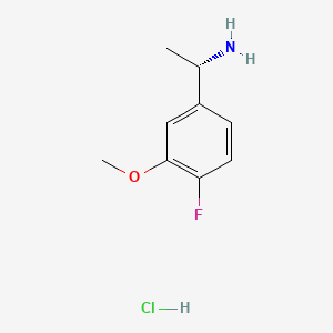 Chemical structure of (S)-1-(4-Fluoro-3-methoxyphenyl)ethanamine hydrochloride