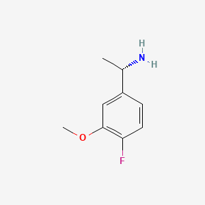 Chemical structure of (S)-1-(4-Fluoro-3-methoxyphenyl)ethanamine