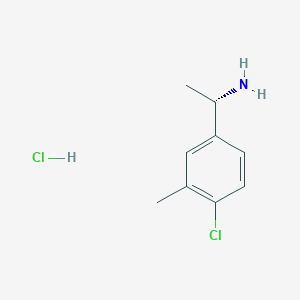 Chemical structure of (S)-1-(4-Chloro-3-methylphenyl)ethanamine hydrochloride