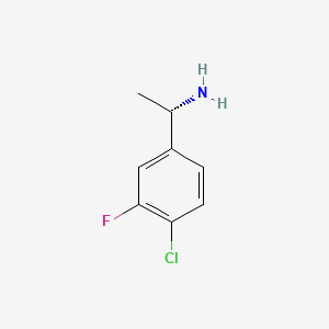 Chemical structure of (S)-1-(4-Chloro-3-fluorophenyl)ethanamine