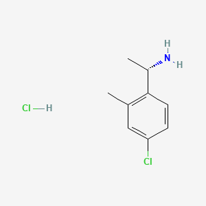 Chemical structure of (S)-1-(4-Chloro-2-methylphenyl)ethanamine