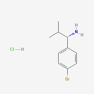 Chemical structure of (S)-1-(4-Bromophenyl)-2-methylpropan-1-amine hydrochloride
