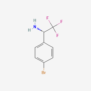 Chemical structure of (S)-1-(4-Bromophenyl)-2,2,2-trifluoroethanamine