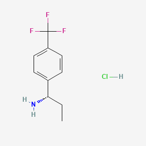 Chemical structure of (S)-1-(4-(Trifluoromethyl)phenyl)propan-1-amine hydrochloride
