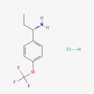 Chemical structure of (S)-1-(4-(Trifluoromethoxy)phenyl)propan-1-amine hydrochloride