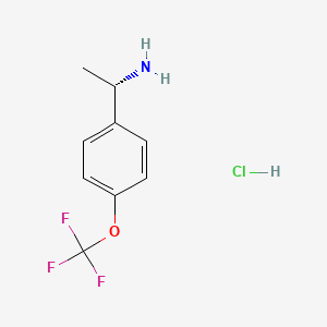 Chemical structure of (S)-1-(4-(Trifluoromethoxy)phenyl)ethanamine hydrochloride