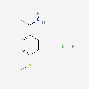 Chemical structure of (S)-1-(4-(Methylthio)phenyl)ethanamine hydrochloride