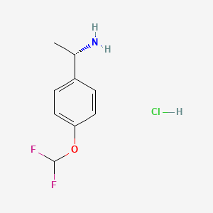 Chemical structure of (S)-1-(4-(Difluoromethoxy)phenyl)ethan-1-amine hydrochloride