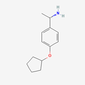 Chemical structure of (S)-1-(4-(Cyclopentyloxy)phenyl)ethanamine