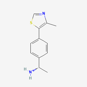 Chemical structure of (S)-1-(4-(4-methylthiazol-5-yl)phenyl)ethanamine