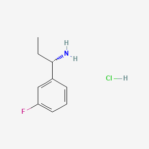 Chemical structure of (S)-1-(3-Fluorophenyl)propan-1-amine hydrochloride