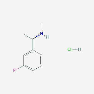 Chemical structure of (S)-1-(3-Fluorophenyl)-N-methylethan-1-amine hydrochloride