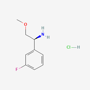 Chemical structure of (S)-1-(3-Fluorophenyl)-2-methoxyethanamine hydrochloride