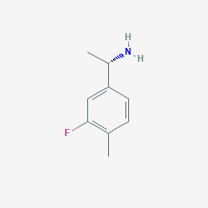 Chemical structure of (S)-1-(3-Fluoro-4-methylphenyl)ethanamine