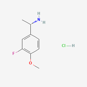 Chemical structure of (S)-1-(3-Fluoro-4-methoxyphenyl)ethanamine hydrochloride