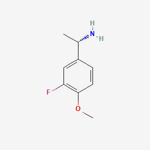 Chemical structure of (S)-1-(3-Fluoro-4-methoxyphenyl)ethanamine