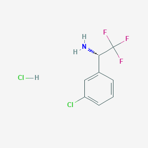 Chemical structure of (S)-1-(3-Chlorophenyl)-2,2,2-trifluoroethanamine hydrochloride