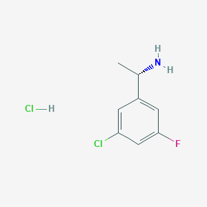 Chemical structure of (S)-1-(3-Chloro-5-fluorophenyl)ethanamine hydrochloride