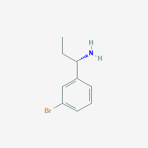 Chemical structure of (S)-1-(3-Bromophenyl)propan-1-amine