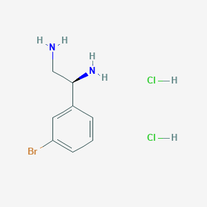 Chemical structure of (S)-1-(3-Bromophenyl)ethane-1,2-diamine dihydrochloride