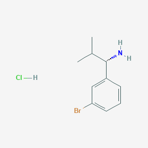 Chemical structure of (S)-1-(3-Bromophenyl)-2-methylpropan-1-amine hydrochloride