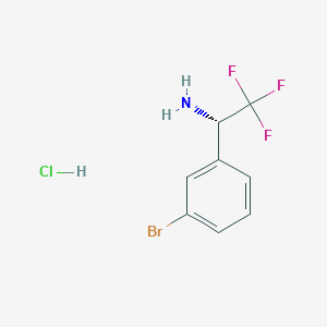 Chemical structure of (S)-1-(3-Bromophenyl)-2,2,2-trifluoroethanamine hydrochloride
