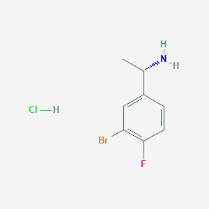 Chemical structure of (S)-1-(3-Bromo-4-fluorophenyl)ethanamine hydrochloride