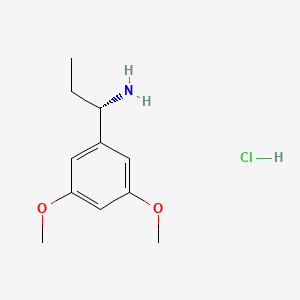 Chemical structure of (S)-1-(3,5-Dimethoxyphenyl)propan-1-amine hydrochloride