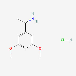 Chemical structure of (S)-1-(3,5-Dimethoxyphenyl)ethanamine hydrochloride