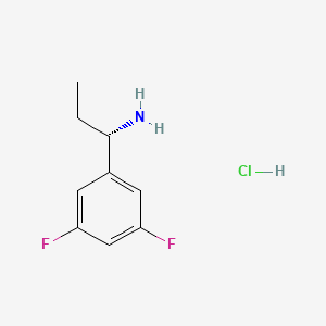 Chemical structure of (S)-1-(3,5-Difluorophenyl)propan-1-amine hydrochloride