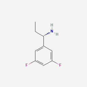 Chemical structure of (S)-1-(3,5-Difluorophenyl)propan-1-amine