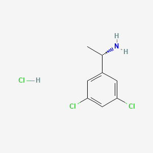 Chemical structure of (S)-1-(3,5-Dichlorophenyl)ethanamine hydrochloride