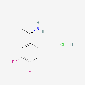 Chemical structure of (S)-1-(3,4-Difluorophenyl)propan-1-amine