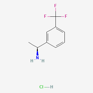 Chemical structure of (S)-1-(3-(Trifluoromethyl)phenyl)ethanamine hydrochloride
