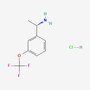Chemical structure of (S)-1-(3-(Trifluoromethoxy)phenyl)ethanamine hydrochloride