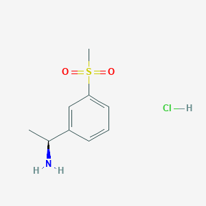 Chemical structure of (S)-1-(3-(Methylsulfonyl)phenyl)ethan-1-amine hydrochloride