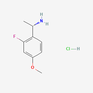 Chemical structure of (S)-1-(2-Fluoro-4-methoxyphenyl)ethanamine hydrochloride