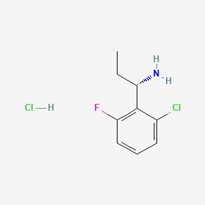 Chemical structure of (S)-1-(2-chloro-6-fluorophenyl)propan-1-amine hcl