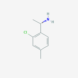 Chemical structure of (S)-1-(2-Chloro-4-methylphenyl)ethan-1-amine