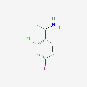 Chemical structure of (1S)-1-(2-chloro-4-fluorophenyl)ethanamine