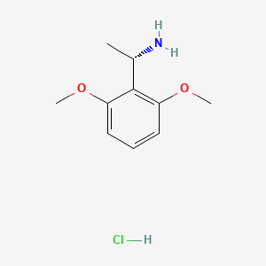 Chemical structure of (S)-1-(2,6-Dimethoxyphenyl)ethanamine hydrochloride